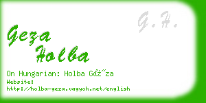 geza holba business card